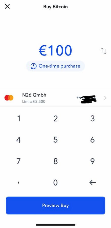 Buy Bitcoins on Coinbase via Card - Step 6