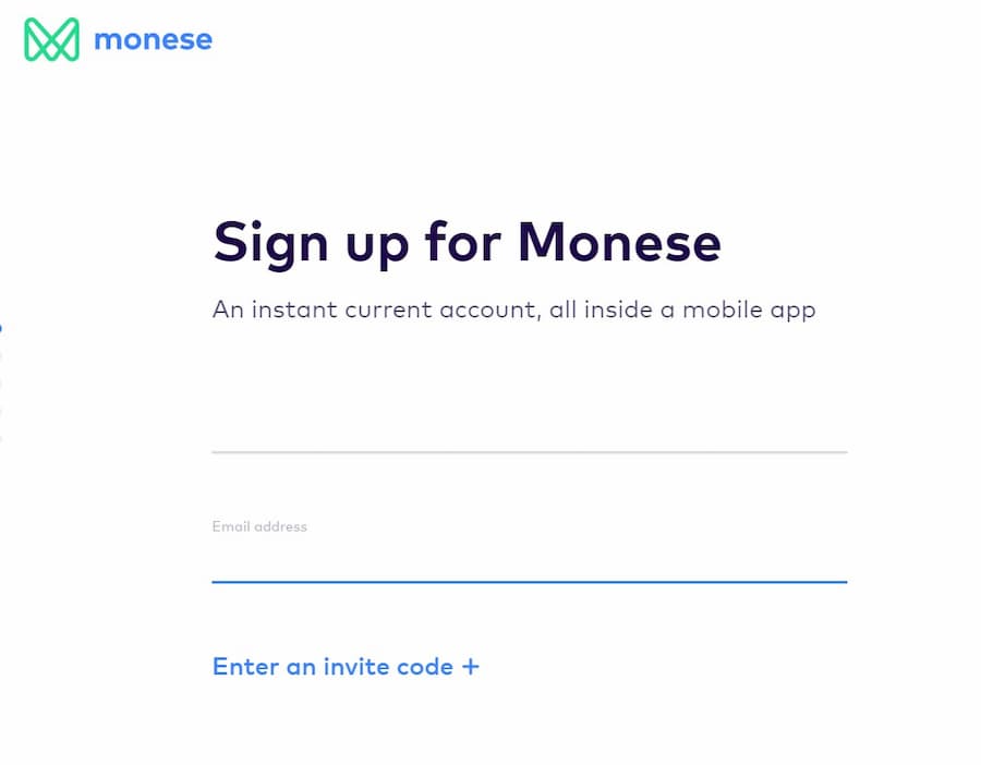 Monese Account Creation - Email and Bonus Code