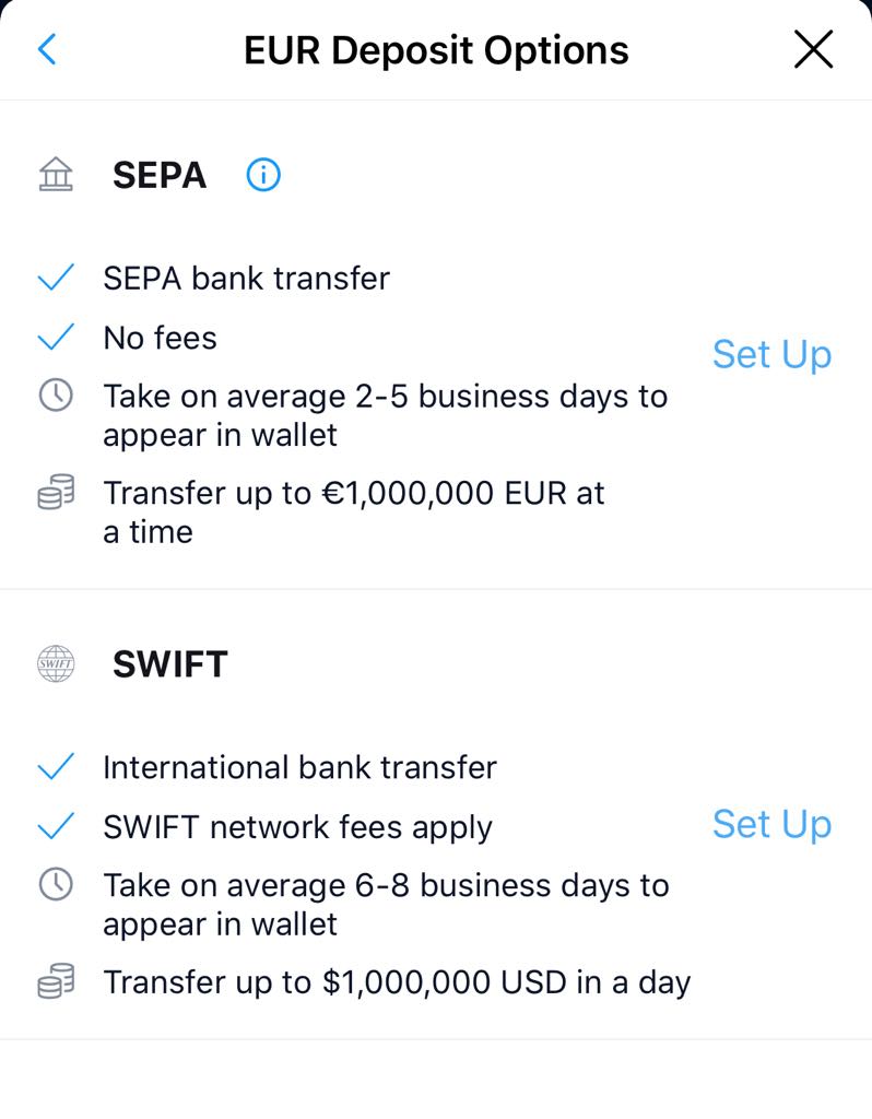 Money transfer via Swift or SEPA