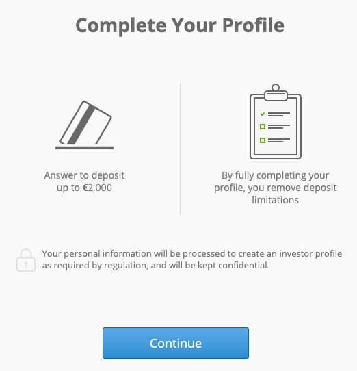 Necessary Steps to Complete your Profile on eToro