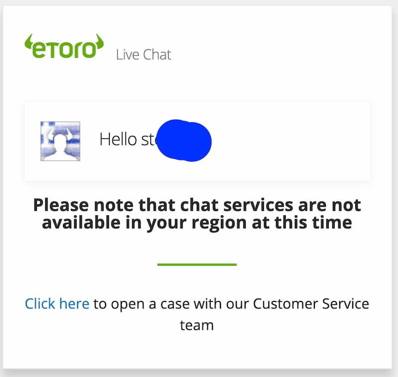eToro Online Chat Customer Service