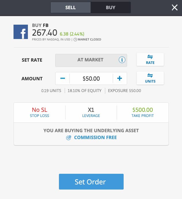 Buying Facebook Stock on eToro