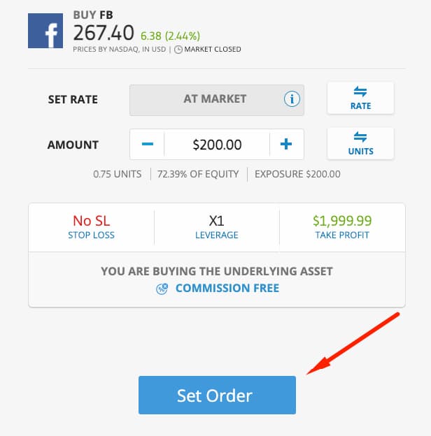 Buying Facebook Stocks on eToro